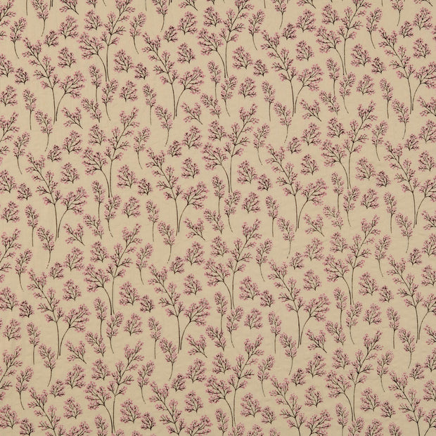 Seersucker tissu fleurs Rose