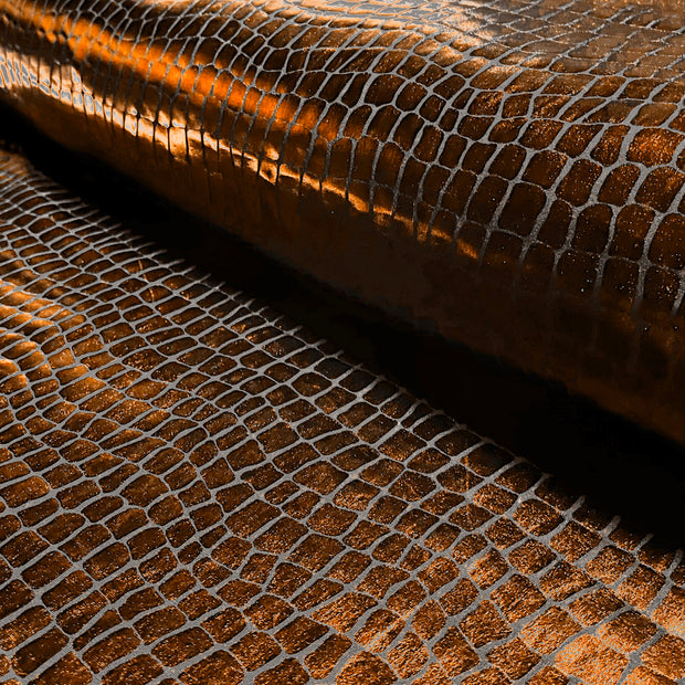 Lamé fabric Crocodiles Bronze