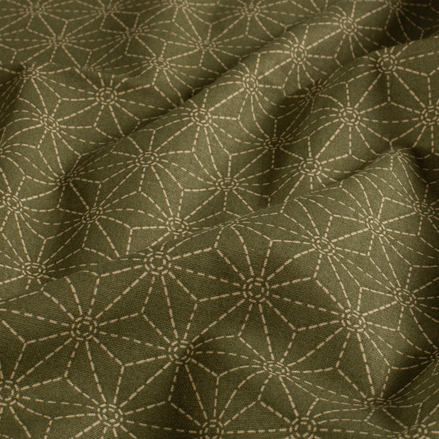 Cotton Poplin fabric Olive Green