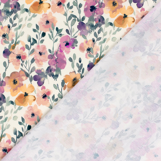 Cotton Jersey GOTS organic fabric Flowers digital printed 