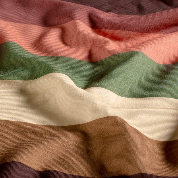 French Terry fabric Stripes Old Pink