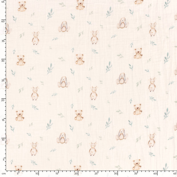 Double gaze tissu ours Blanc cassé
