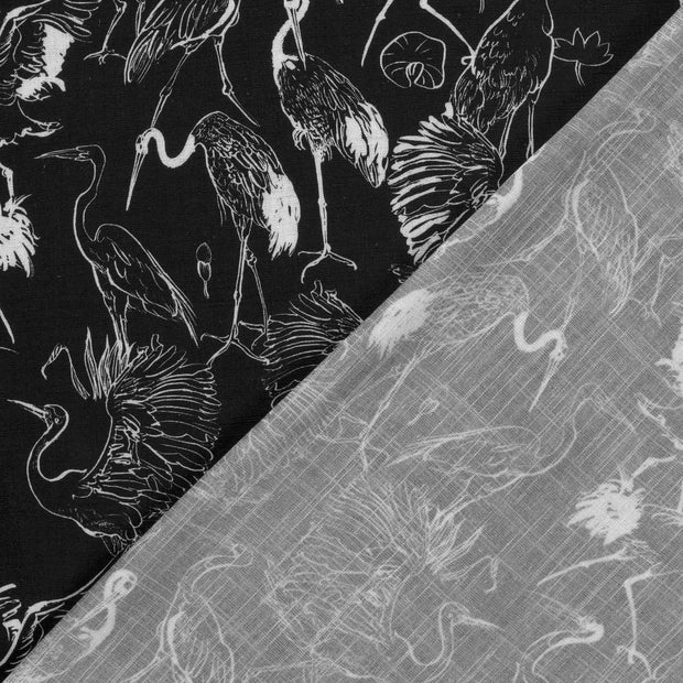 Lino Viscosa Tejido tela Pájaros estampado 