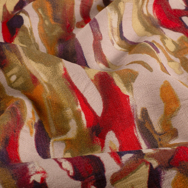 Viscose Nylon Ottoman tela Flores Rosa antiguo