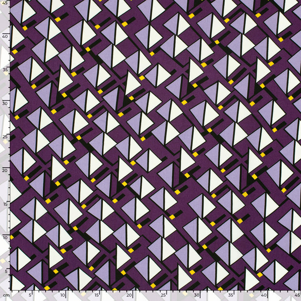 Viscose Poplin fabric Abstract Purple