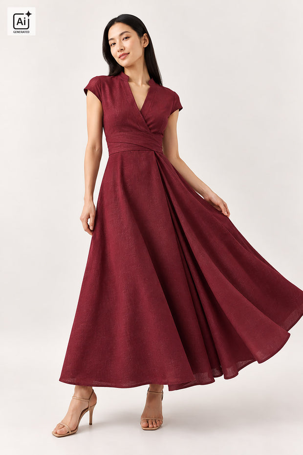 Woven Polyester fabric Unicolour Bordeaux