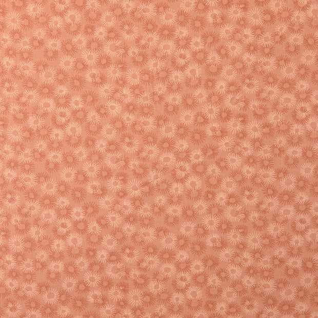 Cotton Poplin fabric Flowers Old Pink