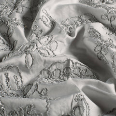 Woven Polyester Flowers Light Grey