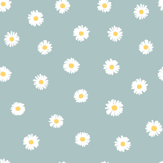 Rib Jersey fabric Flowers Baby Blue