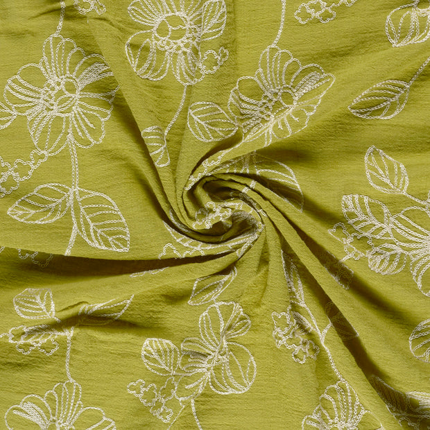  fabric Green embroidered 