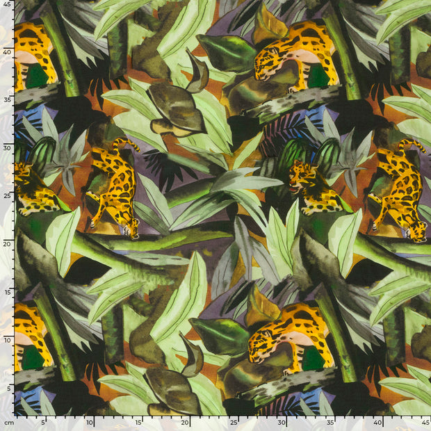 Viscose Poplin fabric Abstract Green