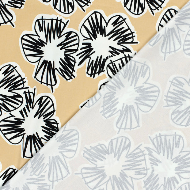 Cotton Satin fabric Flowers printed 
