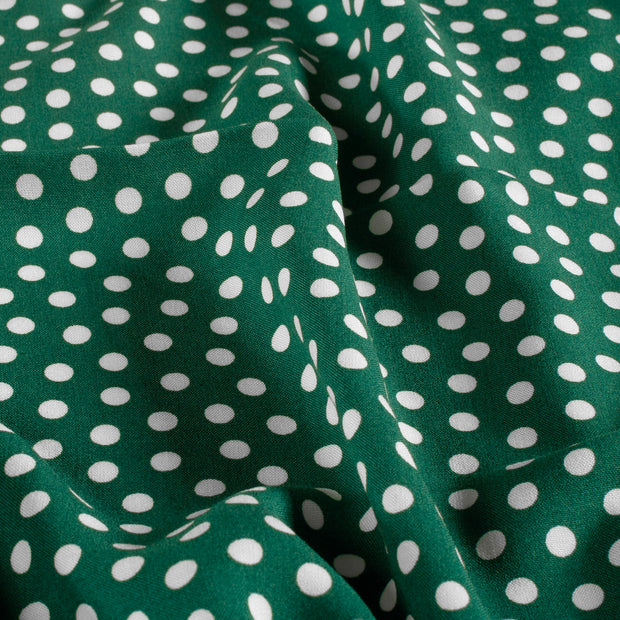 Bamboo Poplin fabric Dots Green