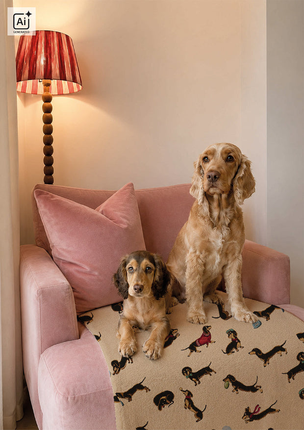 Gobelin stof Honden Beige