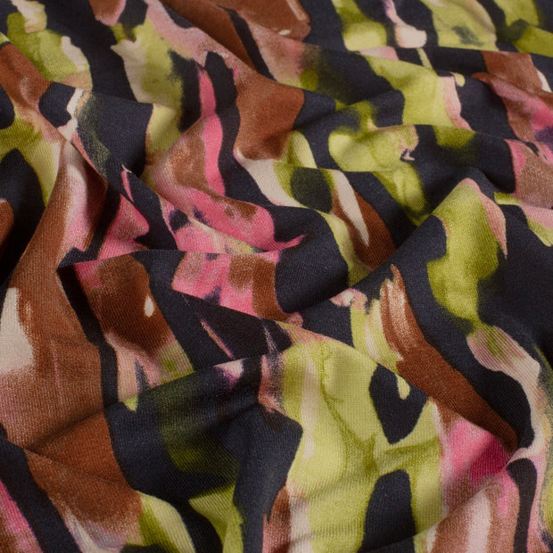 Viscose Vortex Jersey tissu Abstrait Fuchsia