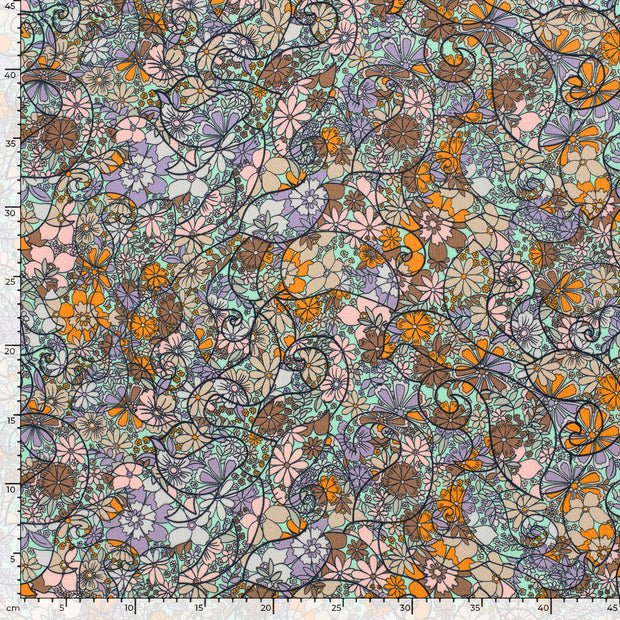 Polyester Bubble fabrik Blumen Mint