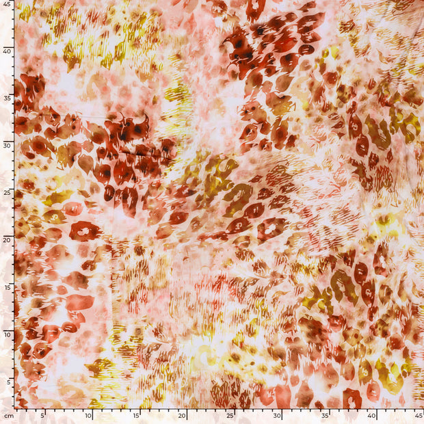 Viscose Poplin fabric Abstract Salmon