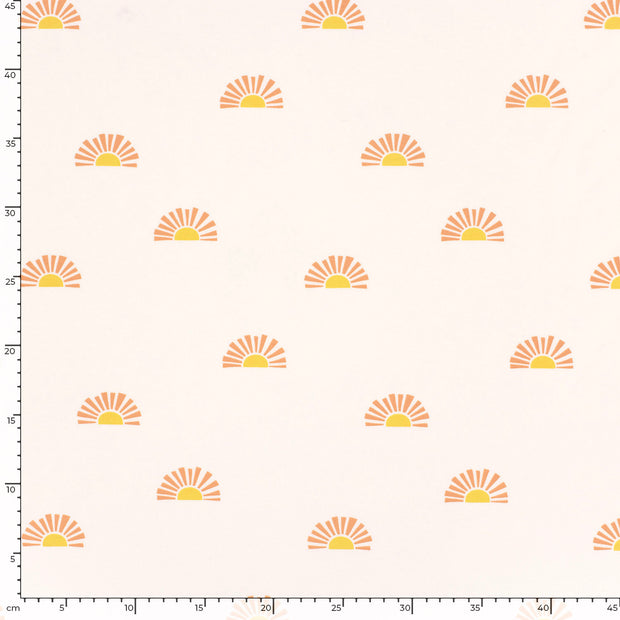 Cotton Jersey fabric Suns Off White