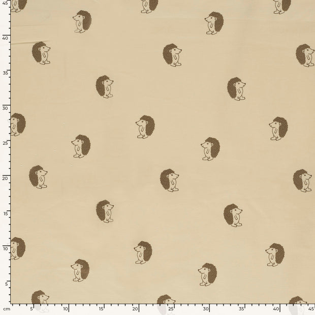French Terry fabrik Igel Beige