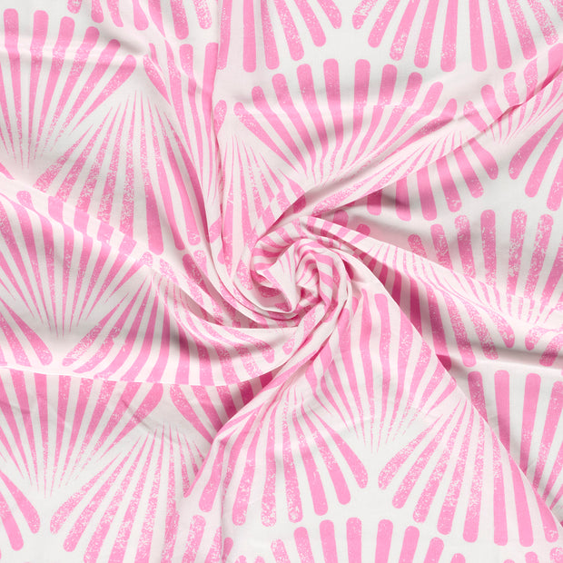 Bamboo Poplin fabric Pink printed 