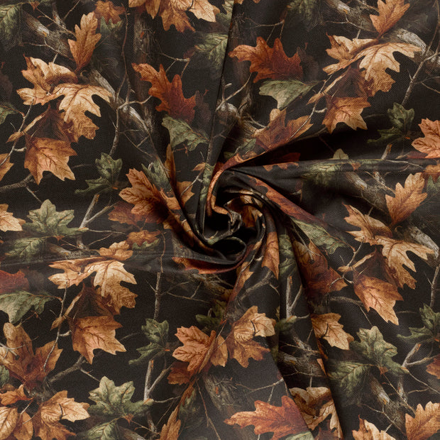 Panama fabric Black digital printed 