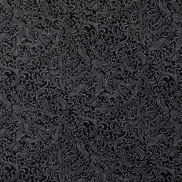 Algodón Popelina tela Ornamentos Negro
