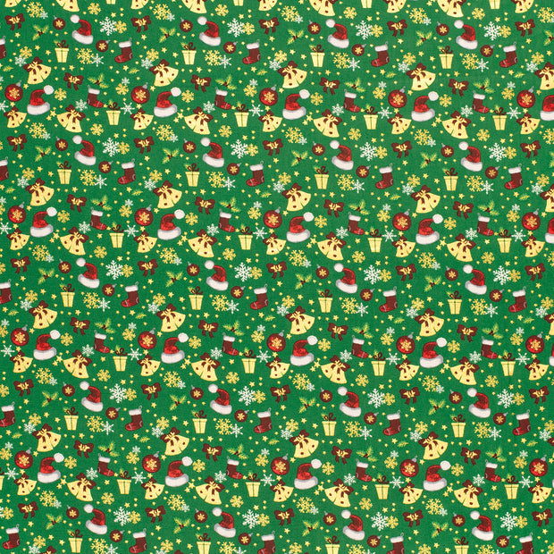 Algodón Popelina tela Verde 