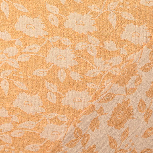 Muslin fabric Yellow jacquard 