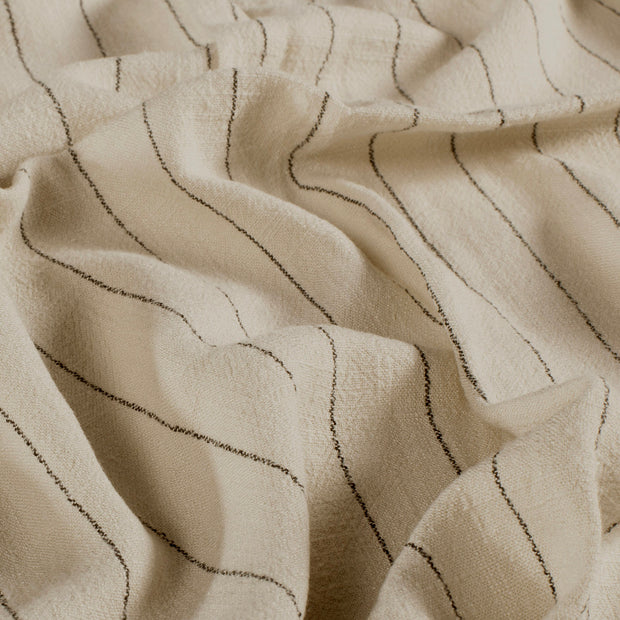 Semi-linen fabric Stripes Beige
