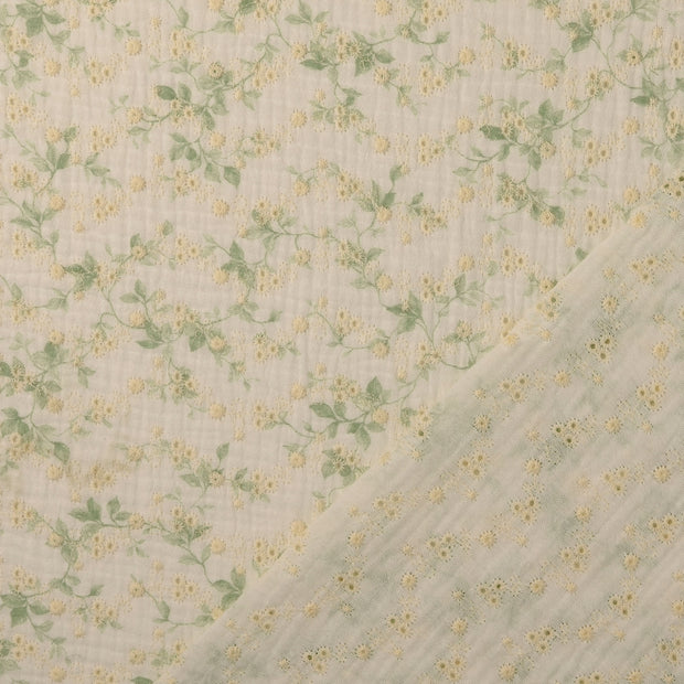 Cotton Poplin fabric embroidered 