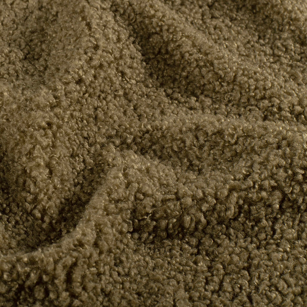 Bouclé stof Effen Kaki groen