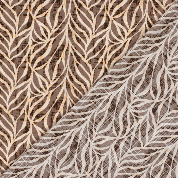 Geweven Katoen Viscose stof Bladeren slub geprint 