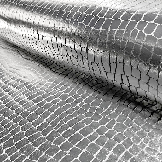 Lamé tela Cocodrilos Plata