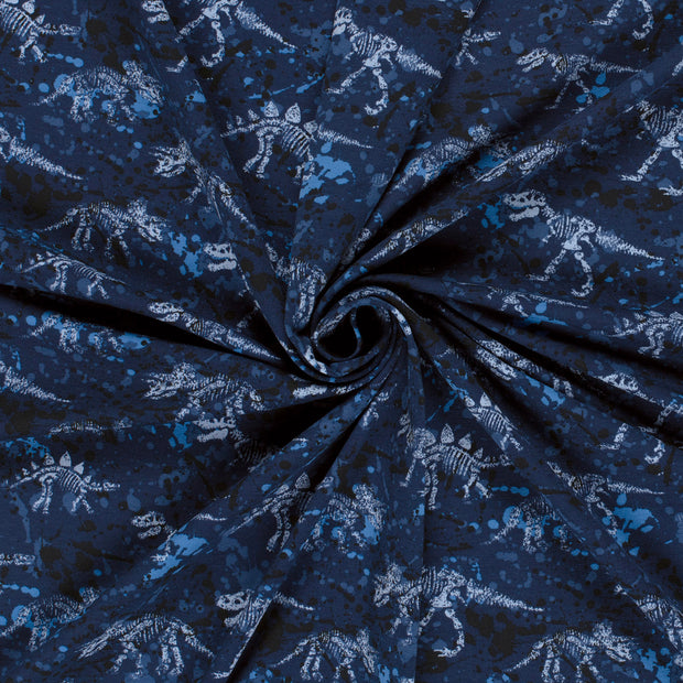 French Terry fabric Navy printed 