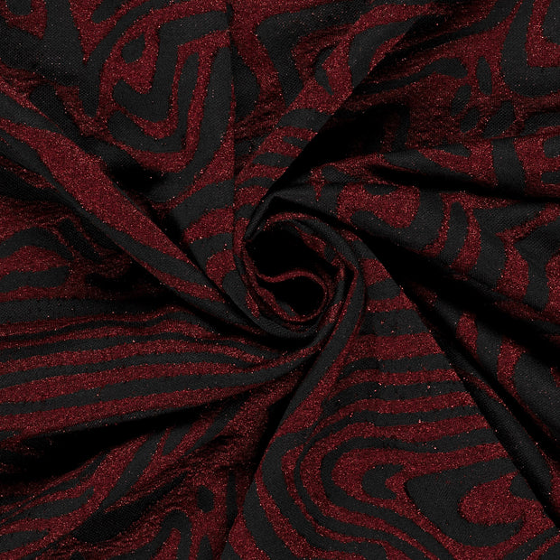 Jacquard fabric Abstract Dark Red