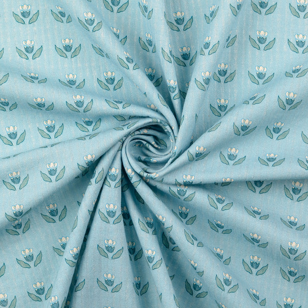 Katoen Poplin stof Babyblauw 