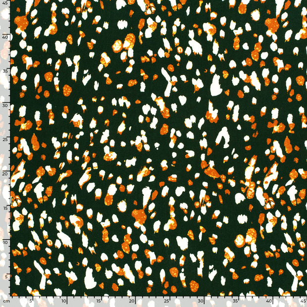 Viscosa Twill tela Puntos Verde oscuro