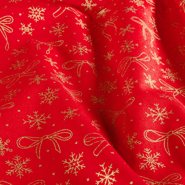 Algodón Popelina tela Navidad Rojo