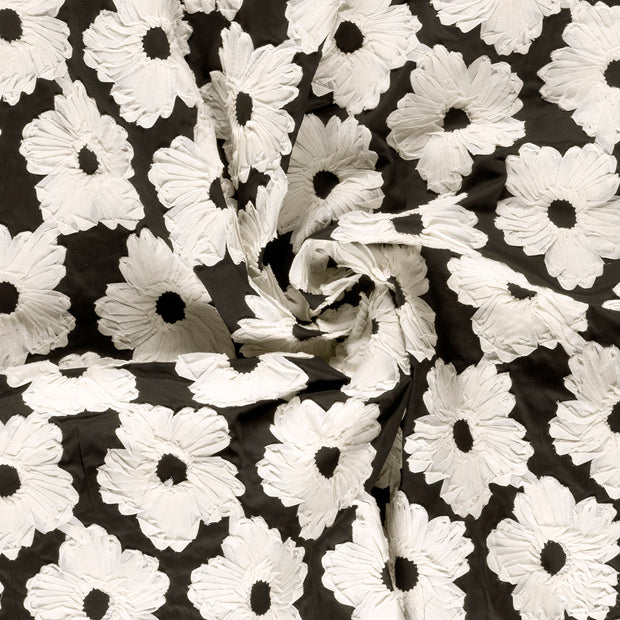 Cotton Poplin fabric Black with application 