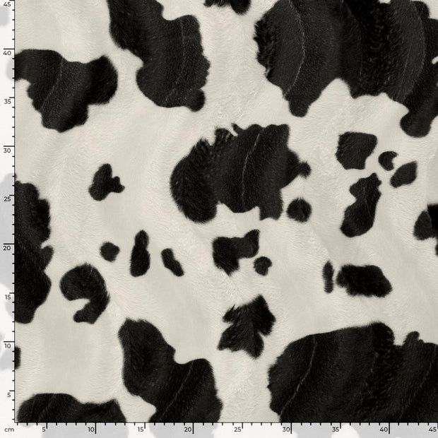 Velours fabric Cows Off White