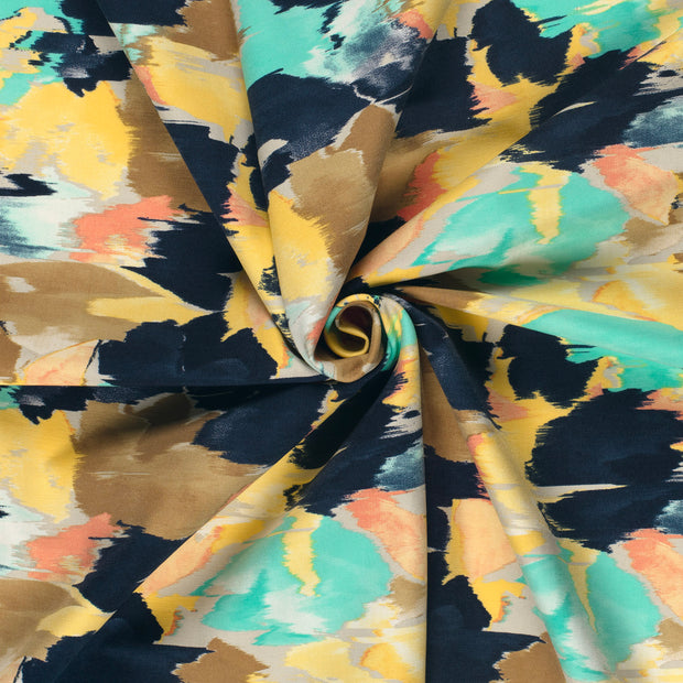 Bengalina tela Amarillo claro estampado 