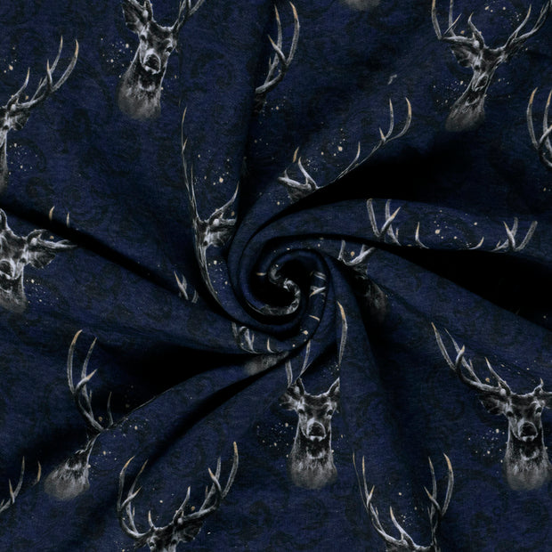 Jogging fabric Navy digital printed 