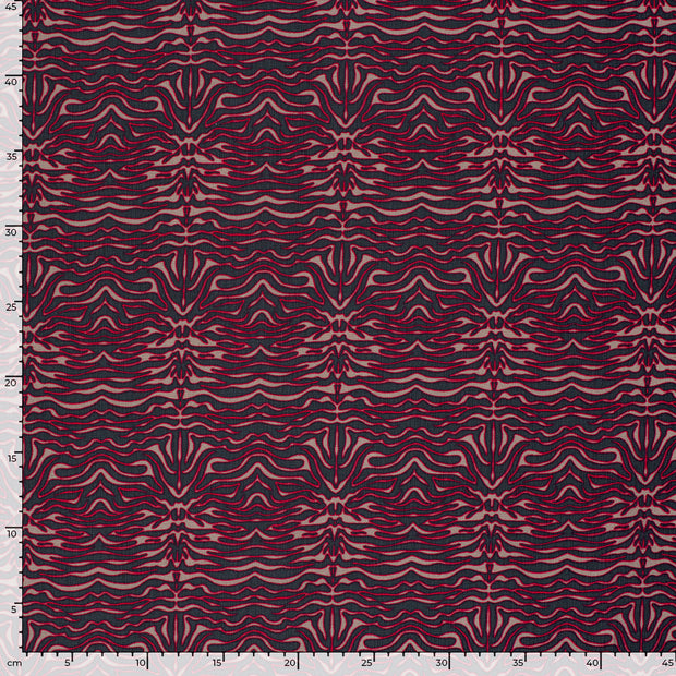 Viscose Nylon Ottoman fabric Abstract Taupe Grey