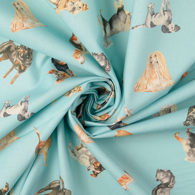 Cretonne fabric Turquoise 