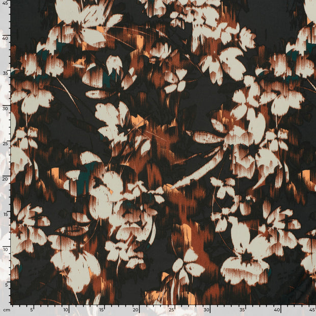 Satin Duchesse fabrik Blumen Dunkelgrün