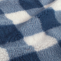 Sherpa Fleece bedrukt Vierkantjes Marine