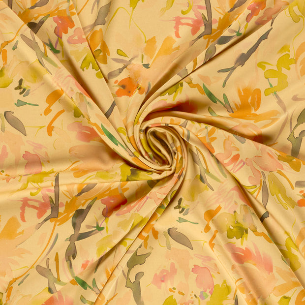 Viscose Satin fabric Camel digital printed 