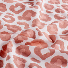 French Terry GOTS organic digital printed Leopards Old Pink