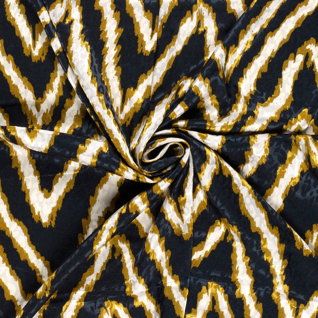 Satin Jacquard fabric Panther Navy