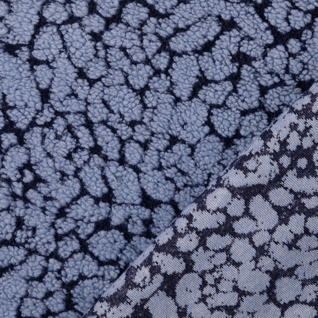Teddy fabrik Indigoblau Jacquard 